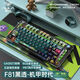 狼蛛（AULA）F81三模無(wú)線主題機(jī)械鍵盤藍(lán)牙75%配列透明客制化卡通有線鍵盤 機(jī)甲時(shí)代【黑透】 冰晶軸-線性軸