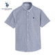 U.S. POLO ASSN.短袖襯衫男夏季純棉商務(wù)休閑寬松免燙男士上衣襯衣灰色L