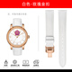 天梭1853韻馳心媛系列T050皮帶T050207AT050210A印花真皮手表帶杜魯爾臻時女表鏈 白色：玫瑰金TS拉扣 16mm