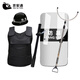 京安通安保器材防暴用品反恐裝備五件套：防刺服+頭盔+盾牌+鋼叉+橡膠棍