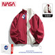 NASA RHUDE春季外套男裝情侶裝休閑夾克男春裝棒球服潮流男士春秋款衣服男 836紅色(雙面穿) XL (建議體重160-180斤)