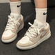 耐克（NIKE）女鞋新款AIR JORDAN 1 LOW低幫AJ1潮流復古百搭耐磨輕便運動鞋 HF1863-200/白棕翻毛皮 36.5