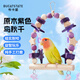 布卡星鸚鵡玩具紫色秋千站棍虎皮玄鳳鳥籠配件磨爪棒用品