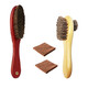 泰潔亮馬鬃毛刷實(shí)木軟毛刷馬毛鞋刷擦皮鞋油刷絨皮刷拋光刷衣刷擦鞋工具 1把雙面刷+1把長(cháng)柄刷+2拋光布