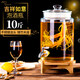 紀文泡藥泡酒壇子玻璃10斤20斤玻璃瓶帶龍頭泡酒瓶泡酒罐密封家用 10斤+不銹鋼龍頭+矮竹木座