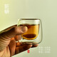 班意 耐熱玻璃品茗杯雙層玻璃杯防燙隔熱透明喝茶小茶杯花茶杯 彩虹國度(雙層防燙品杯)