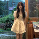 妙奕嘉連衣裙女純欲裙子夏天女裝2025新款夏季少女感新品衣服小個(gè)子女裙 提花泡泡袖收腰公主裙 XL 【建議110-120斤】