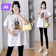婧麒孕婦裝夏裝短袖棉白T恤時(shí)尚寬松夏季薄款2023新款孕婦全上衣小熊 太空兔上衣Jwc54000 XXL