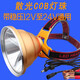 駱穂豆12v頭燈led強光亮遠射大光圈抓魚打魚黃光外接夾電瓶燈頭 (黃光)500w亮度 帶穩(wěn)壓