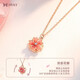 艾維拉925銀桃花項鏈女生吊墜鎖骨鏈時(shí)尚飾品七夕情人節生日禮物送女友 婉轉桃花項鏈