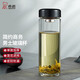 希諾（HEENOOR） 玻璃杯男士大容量單層透明加厚泡茶水杯商務(wù)便攜家用帶蓋杯子 珠光黑-帶濾網(wǎng)540ml