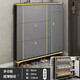 納麗雅輕奢鞋柜超薄入戶(hù)家用門(mén)口門(mén)外玄關(guān)柜簡(jiǎn)約現代小戶(hù)型翻斗柜儲物 輕奢灰【90*24*118】雙層四門(mén)