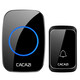 CACAZI/卡佳斯A06無(wú)線門鈴 一拖二拖一不用電源直流用電池 遙控電子家用呼叫器防水老人呼叫器 （黑色）1接收+1按鈕+全套電池