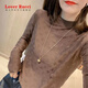 LOVER RUCCI歐貨小衫洋氣2025春秋季新款長(zhǎng)袖女士時(shí)尚半高領(lǐng)內(nèi)搭打底上衣 咖色 M