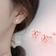 ?，敺凵娜~草銀耳釘女簡(jiǎn)約氣質(zhì)時(shí)尚耳飾品生日禮物送女朋友 粉色四葉草銀耳釘