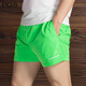 普戈斯（PUGESI）運動(dòng)短褲男夏天跑步大褲衩速干超短褲沙灘褲四分褲3分褲三分褲男 熒光綠 L