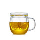 美斯尼 茶杯耐熱玻璃杯水杯泡花茶杯帶過(guò)濾加厚辦公杯茶水分離杯喝水杯 茗韻杯 400ml