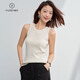 帕什 【新款】羊絨背心女100%山羊絨修身保暖內搭針織吊帶PS-136 白色 M （90-120斤）