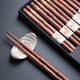 舍里日式高檔櫻花酸棗木尖頭防滑筷子天然實(shí)木筷子和風(fēng)家用禮盒套裝 一朵櫻花-五雙不帶禮盒