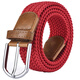 極為（JEVI）帆布腰帶男女時(shí)尚彈力編織針扣腰帶本命年紅腰帶松緊褲帶