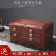 久堂 實(shí)木普洱茶盒花梨木抽屜式茶盒雞翅木分茶柜功夫茶具配件茶餅盒 花梨普洱盒3層帶柜（雕花）+架子茶刀茶巾