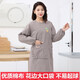 任贏(yíng)圍裙廚房長(cháng)袖女家用防污耐臟中長(cháng)款炒菜做飯棉布罩衣成人工作服 新款彩棉罩衣-咖色 1條