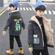 川孩童裝男童外套秋冬裝2022新款兒童冬季牛仔加絨加厚中長(cháng)款大衣韓版時(shí)尚中大童3-15歲男孩外套潮 卡其 170
