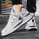 德?tīng)柣荩―EERWAY）男鞋子男2025秋季老爹鞋男士時(shí)尚運動(dòng)鞋厚底休閑跑步鞋 白藍 41