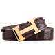 V.V.Brown意大利品牌真正鱷魚皮皮帶高檔男腰帶真皮輕奢送老公生日禮物 棕色金扣【禮盒裝】 115cm 33-35褲碼,2尺6-2尺8