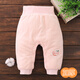 小三月新生嬰兒棉褲加絨加厚a類(lèi)分體1歲寶寶冬天秋冬季加厚高腰護肚棉褲 A107-K淺粉 【高腰護肚】 80 cm 建議16-20斤