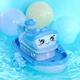 兒童戲水玩具輪船寶寶浴室洗澡玩具游泳發(fā)條小船澡盆漂浮水上 戲水小輪船【藍色】