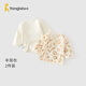 童泰（TONGTAI）嬰兒和服半背衣純棉四季0-3個(gè)月新生兒衣服寶寶居家上衣2件裝 黃色（雙層護肚款） 52 碼(建議0-2個(gè)月身高50-55cm)