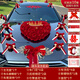 惟以安婚車(chē)裝飾主婚車(chē)花吸盤(pán)頭車(chē)花車(chē)隊全套拉花婚車(chē)裝飾車(chē)頭+副車(chē)全套 酒紅（簡(jiǎn)約）—皇冠款