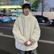 杜小閑羊羔絨棉服男款冬季日系復古青少年連帽棉衣外套加絨加厚寬松棉襖 DSA169-MY001 米色 L