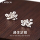 Lnieer999足銀復(fù)古蓮花耳釘女螺絲擰扣養(yǎng)耳洞耳銀環(huán)睡覺(jué)免摘輕奢銀耳飾 螺絲蓮花耳釘【999足銀】
