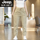 JEEP SPIRIT2024年新款休閑褲男春夏季棉質潮牌潮流運動韓版百搭褲子純色透氣 卡其色 887 XL 【125-140斤】