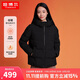 坦博爾羽絨服女短款秋冬連帽寬松保暖女士外套厚TD236356 黑色 170 