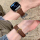 炫戴適用applewatch11表帶iwatch10蘋(píng)果S11手表s9女款S8高級se3真皮8秋冬s7智能ultra3腕表6創(chuàng  )意S5小眾 馬蹄扣小蠻腰皮帶-褐色金扣 38/40/41/42mm表盤(pán)通用