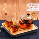 陶瓷故事 玻璃茶壺套裝耐高溫家用辦公室過(guò)濾花泡茶壺泡茶器茶杯紅茶茶具 玲瓏壺550ml+直身杯2個(gè)+方形茶盤(pán)