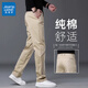 真維斯（JEANSWEST）高端純色休閑褲男2025新款春秋款直筒修身淺灰色商務(wù)男褲大碼褲子 卡其色 【常規(guī)】 33 腰圍2尺6適合140-150斤左右