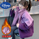 迪士尼上新女童羊羔絨外套冬季2024中大童棉襖加厚夾棉毛毛衣小孩冬外套 紫色 【夾棉加厚】 160 建議148厘米左右