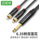 躍創(chuàng  )興 6.5轉雙蓮花音頻線(xiàn)6.35mm單聲道轉雙蓮花RCA線(xiàn)大二芯轉蓮花 話(huà)筒調音臺功放音響連接線(xiàn)