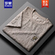羅蒙（ROMON）品牌高端薄款仿棉麻短袖T恤男虎頭刺繡2025圓領(lǐng)修身青年夏季潮流 杏色 M