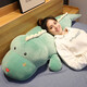 小彩熊恐龍玩偶河馬毛絨玩具女孩大號鱷魚(yú)睡覺(jué)抱枕長(cháng)條枕陪睡布娃娃公仔 軟體趴恐龍綠色 長(cháng)1米