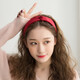 KASIYU 韓版時(shí)尚鹿皮發(fā)箍女洗臉發(fā)帶洗漱化妝頭箍女運動(dòng)束發(fā)帶發(fā)松緊帶發(fā)飾百搭款頭巾 紅色