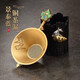 京也景泰藍純黃銅茶漏茶濾泡茶神器茶葉過(guò)濾茶隔網(wǎng)茶具用品配件濾茶器 景泰藍雙飛燕銅茶漏+枯木底座