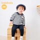 巴拉巴拉嬰兒秋裝寶寶長(cháng)袖男童休閑套裝女童嬰兒衣服新款時(shí)尚洋氣 深藍80821 73cm