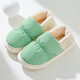 惜牌（xipai）踩屎感男士棉拖鞋男冬季室內家居保暖包跟厚底家用防滑防水棉鞋女 綠色（包跟） 38-39