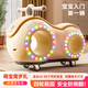 小傘花生車兒童扭扭車一周歲禮物1-3歲防側(cè)翻平衡溜溜車免安裝萬向輪 米黃色【音樂燈光+萬向輪+禮盒】 嬰兒玩具車滑行車生日周歲禮物