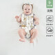 歐孕（OUYUN）竹棉紗布琵琶包屁衣夏裝無(wú)袖背心哈衣薄款連體衣新生嬰兒衣服 浣熊-琵琶包屁衣【竹纖維】 73碼